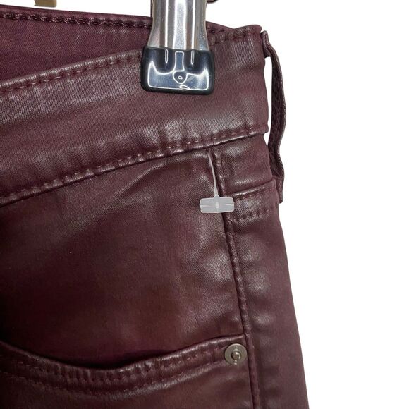 AG Adriano Goldschmied Pants Womens 27 Red Wine Legging Ankle Faux Leather NEW - Picture 8 of 13